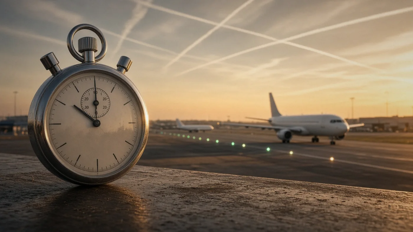 A stopwatch on a desk, for timing arrivals and departures