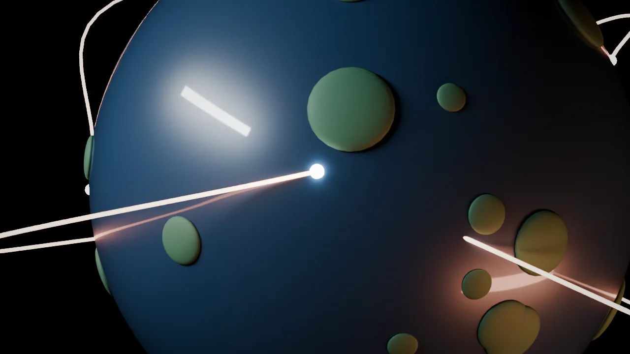 A simple illustration of a globe with glowing flight-path arcs connecting distant cities.