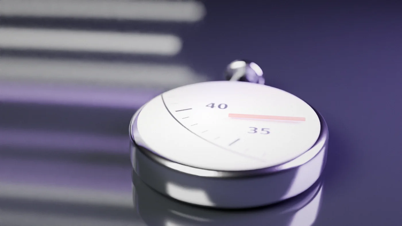 A stopwatch on a desk, for timing arrivals and departures
