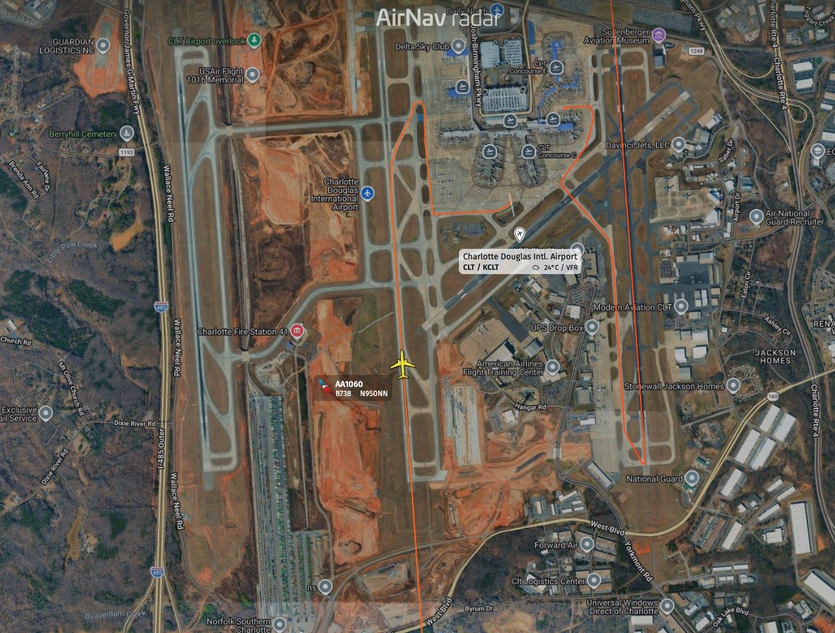 An American Airlines flight returned to Charlotte after one engine failed to produce sufficient power