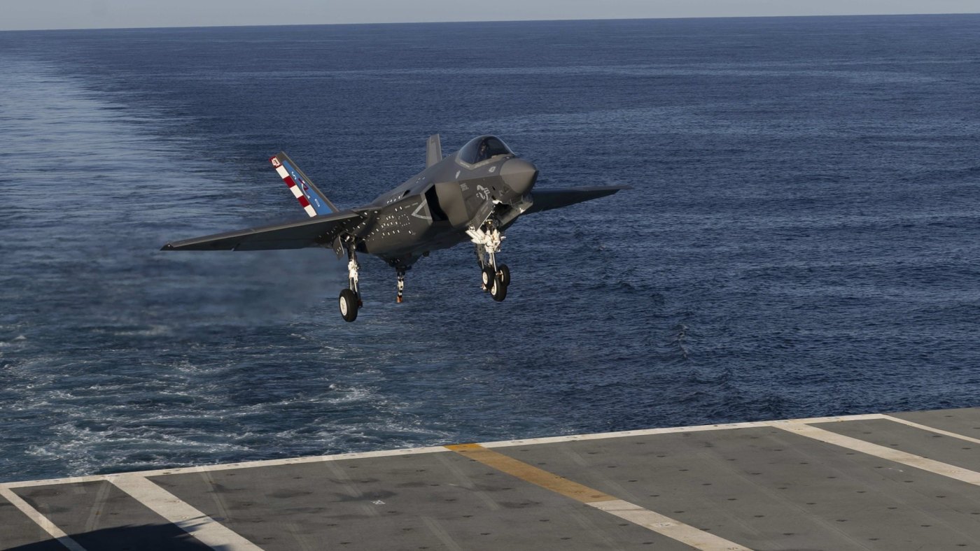 F-35C Lands for the First Time on a Ford-Class Aircraft Carrier