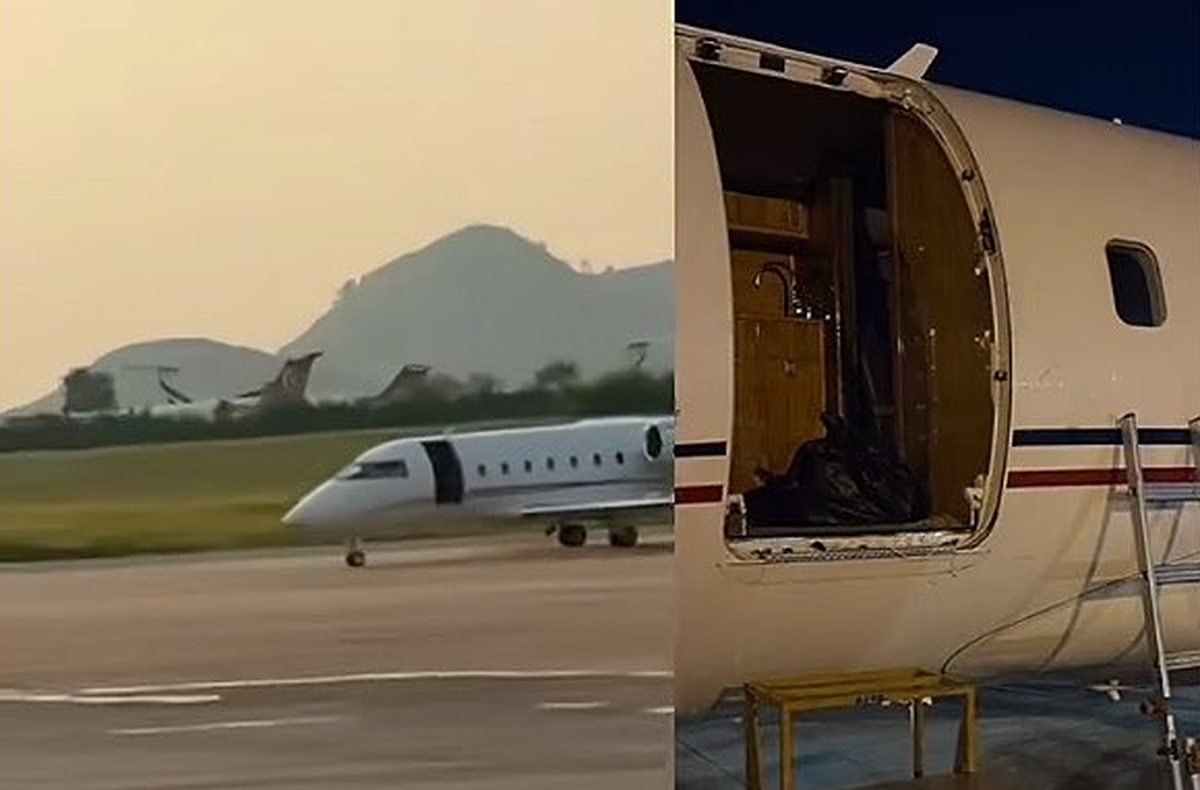 Bombardier Challenger CL60 loses door mid-air shortly after takeoff from Abuja