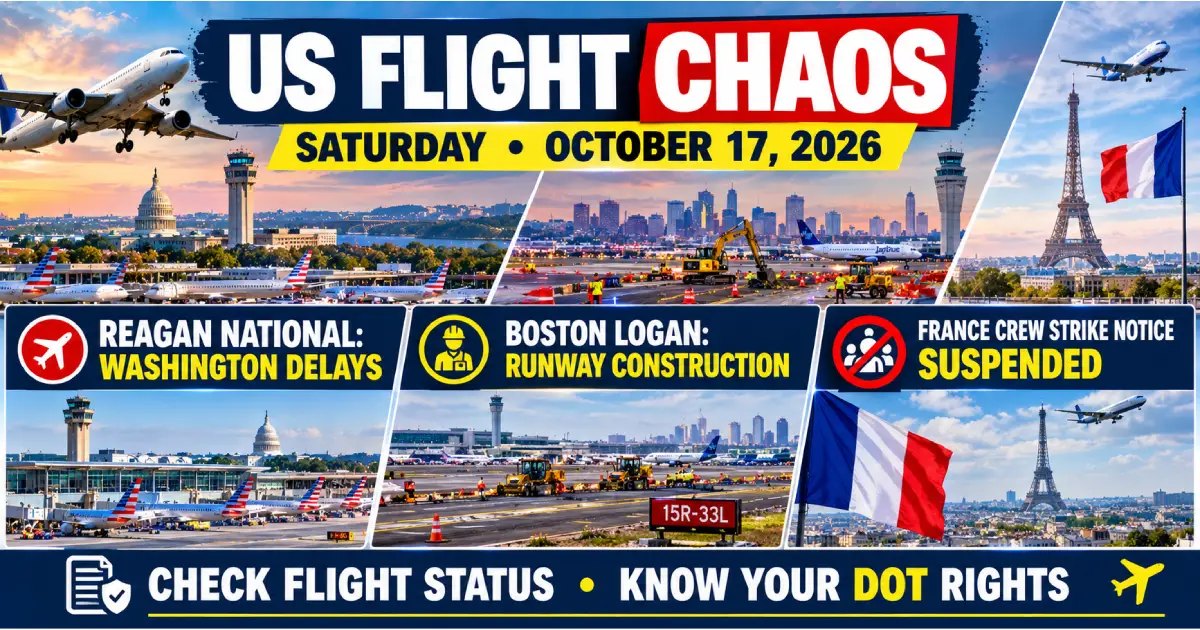 US Flight Chaos October 17: Reagan National & Boston Logan Delays