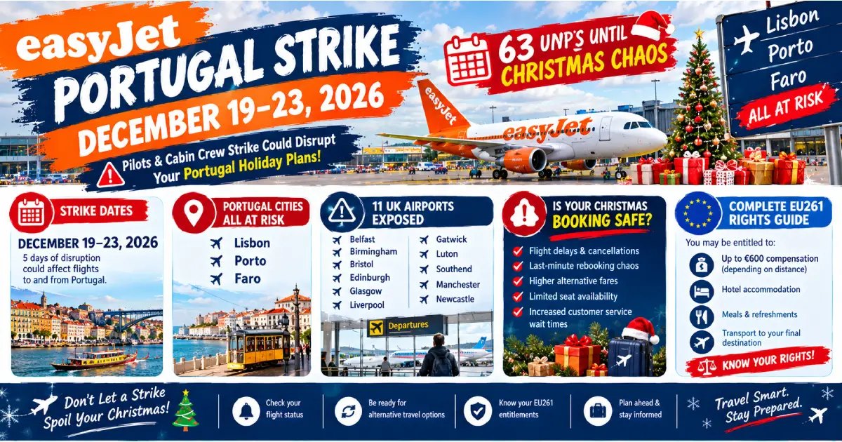 easyJet Portugal Strike Dec. 19–23: Christmas Flights at Risk
