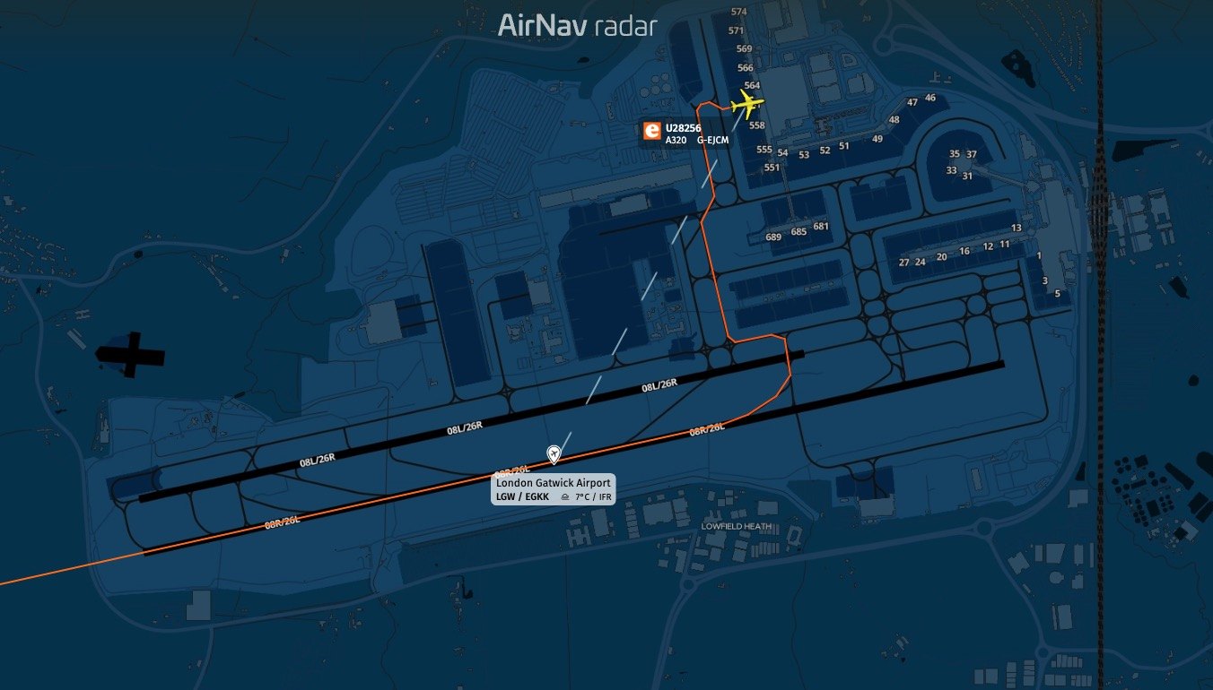 easyJet pilots requested police on arrival at London Gatwick during the night