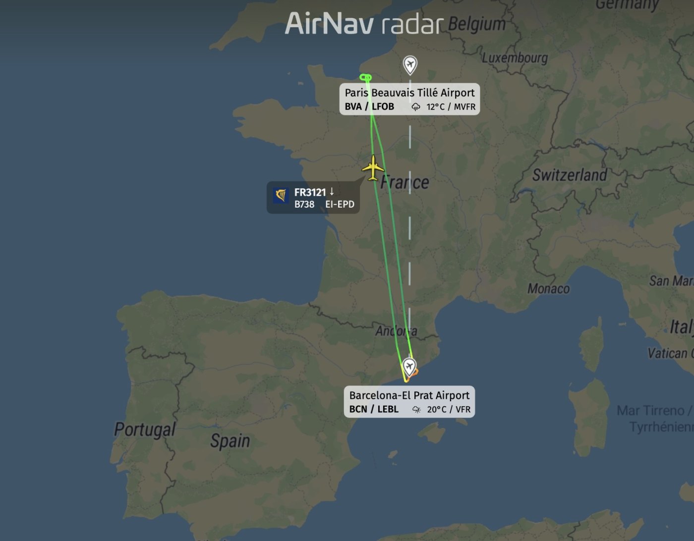 Ryanair 3 hour-flight to nowhere