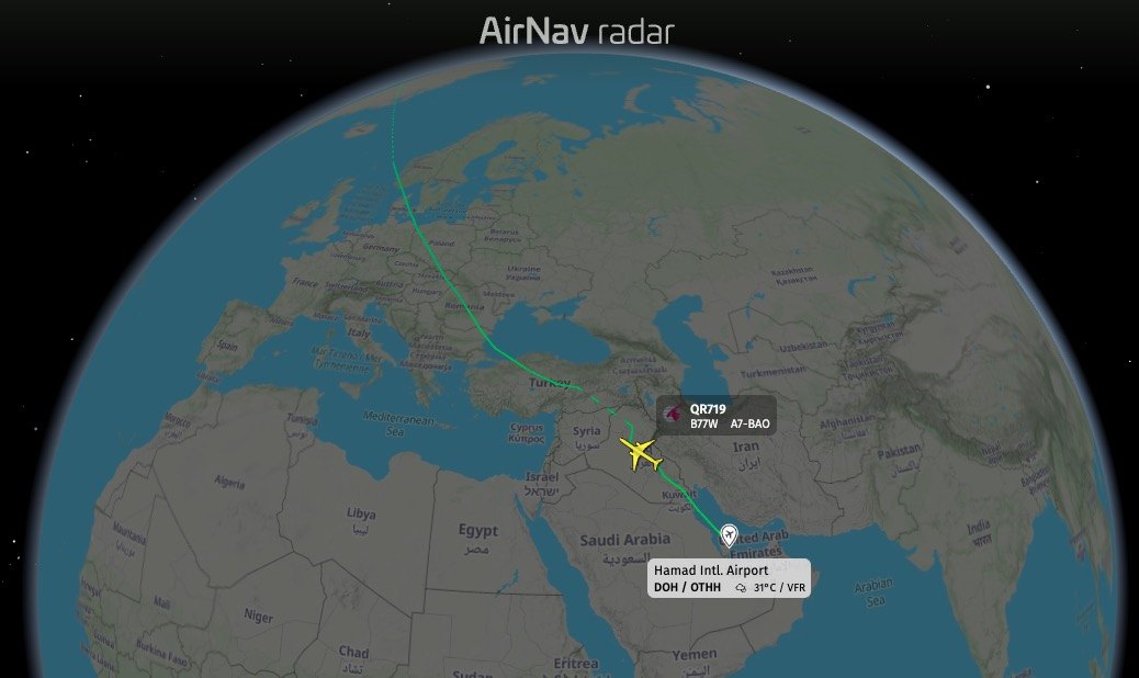 Qatar Airways flight to Seattle reported dual GPS signal loss over Iraq