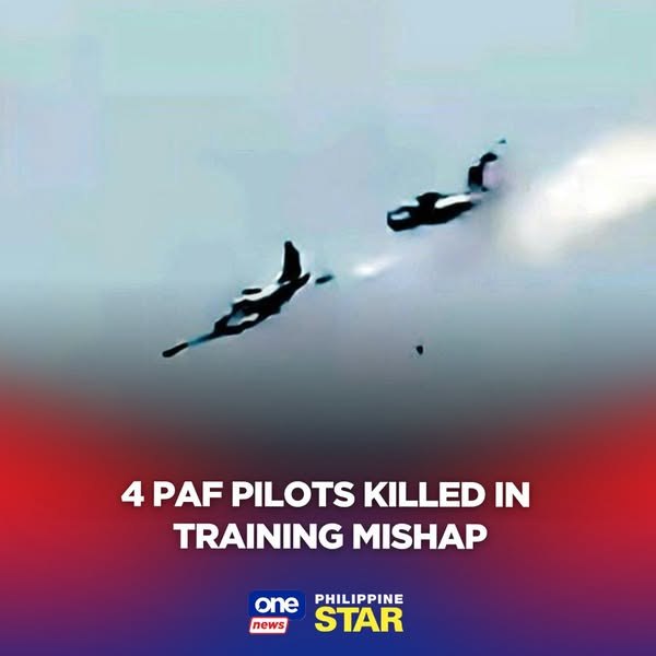 Four Philippine Air Force (PAF) pilots died in a mid-air collision between two trainer aircraft over Fernando Air Base in Lipa City, Batangas on Friday afternoon. https://tinyurl.com/ycxt9bh6 | via ONE News