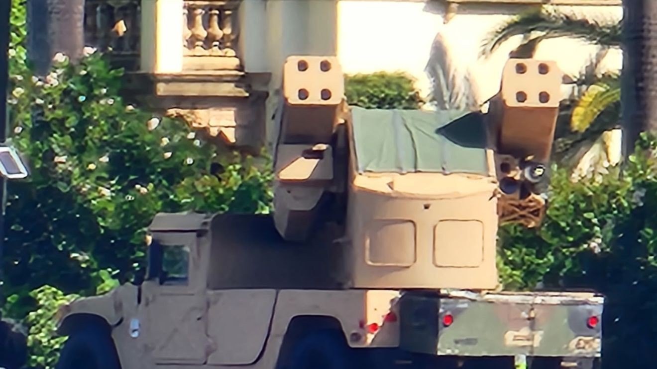 Air defense missile systems deployed at DJT airport, on barge near Mar-a-Lago
