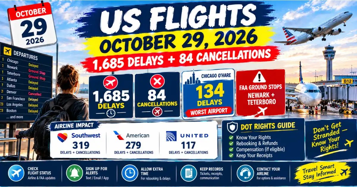 Chicago O’Hare (ORD) — 134 Delays: Worst US Airport