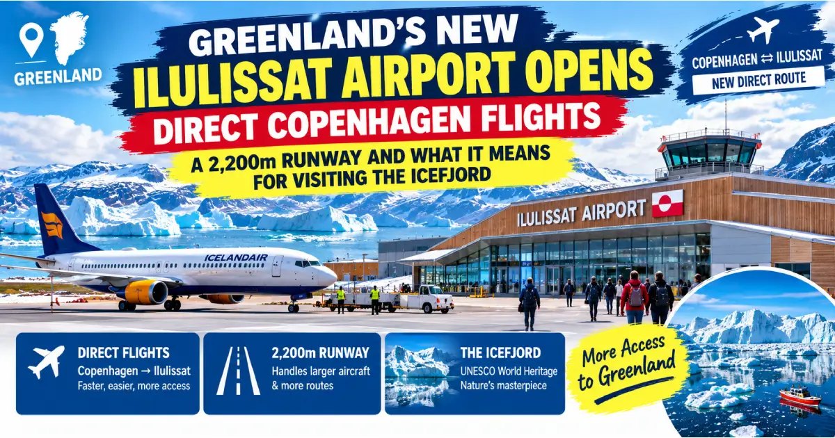 Greenland Opens Ilulissat Airport: Copenhagen Flights & Icelandair 2027