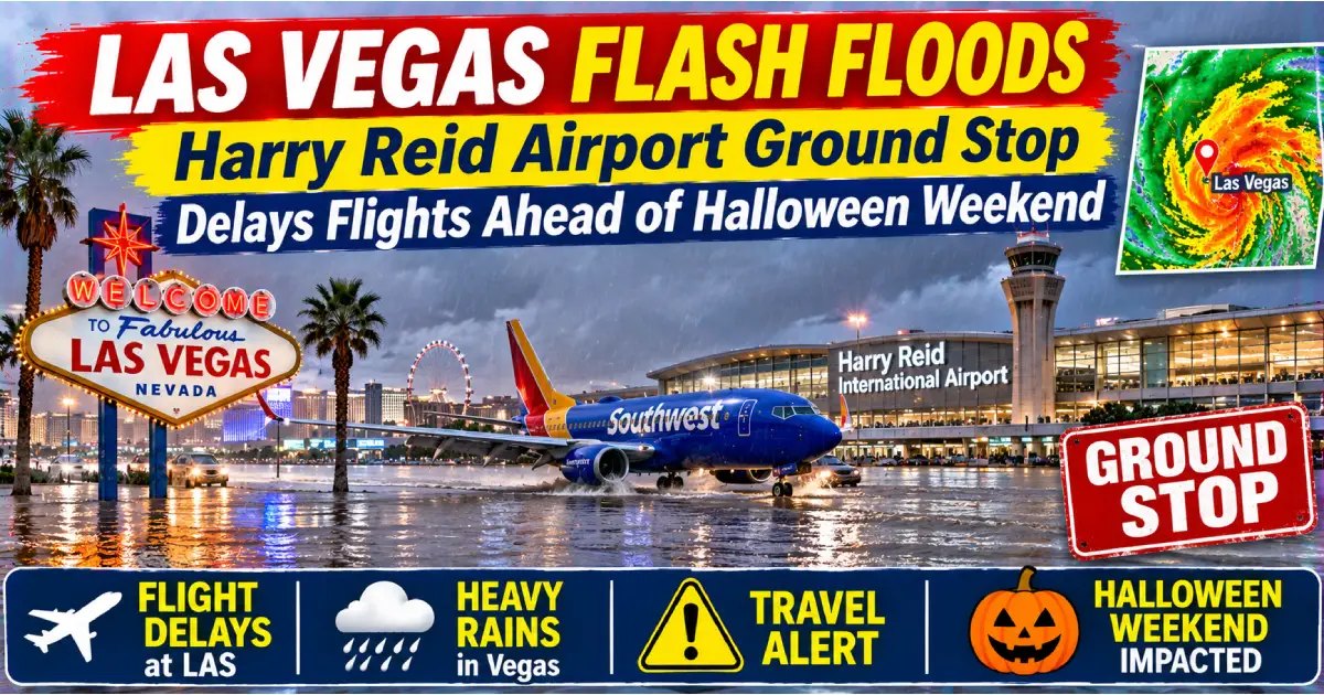 Las Vegas Flash Floods: Harry Reid Airport Ground Stop Delays Flights Ahead of Halloween Weekend